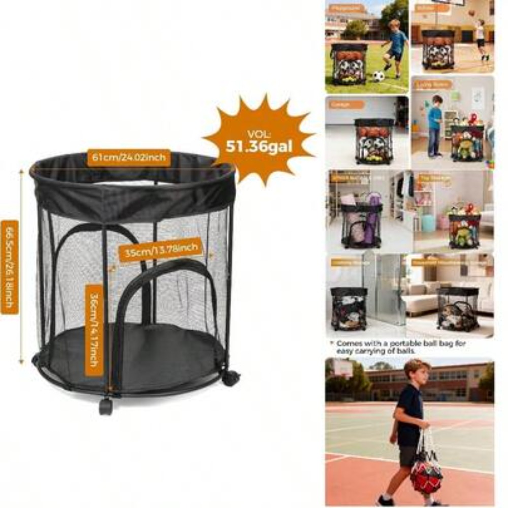 51.36 Gallon Ball Storage Cart - огляд і ціна Sports Equipment Cart On Wheels