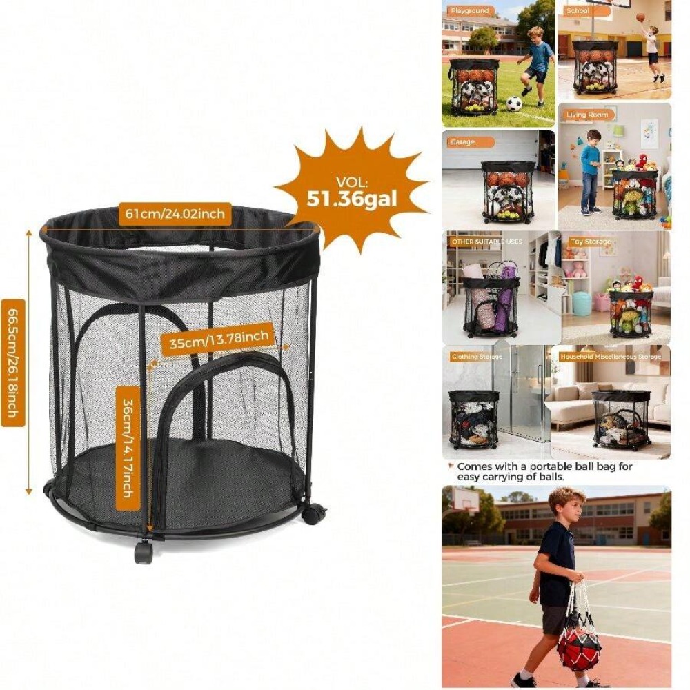 51.36 Gallon Ball Storage Cart - огляд і ціна Sports Equipment Cart On Wheels