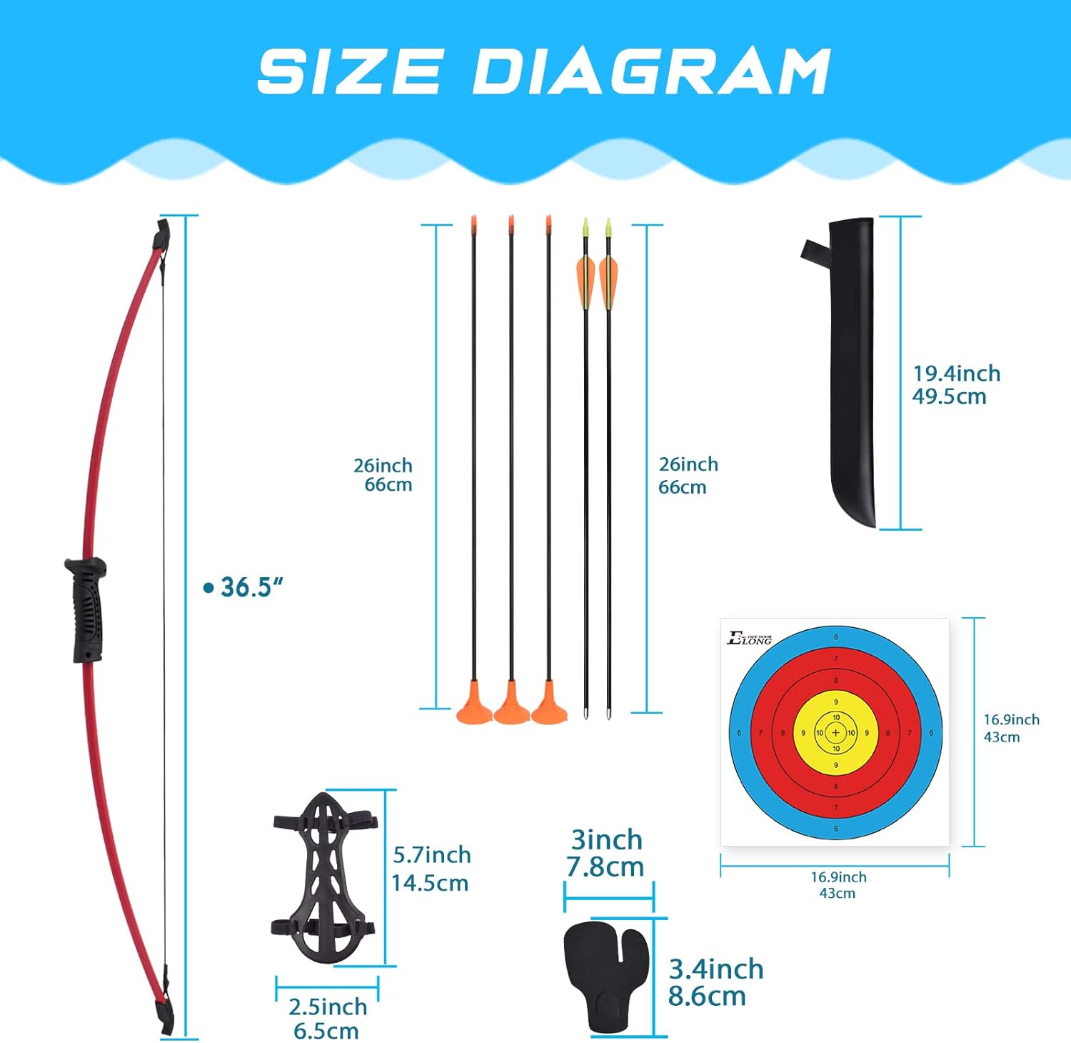 Recurve Bow and Arrow Set Outd - огляд і ціна Archery Target Face