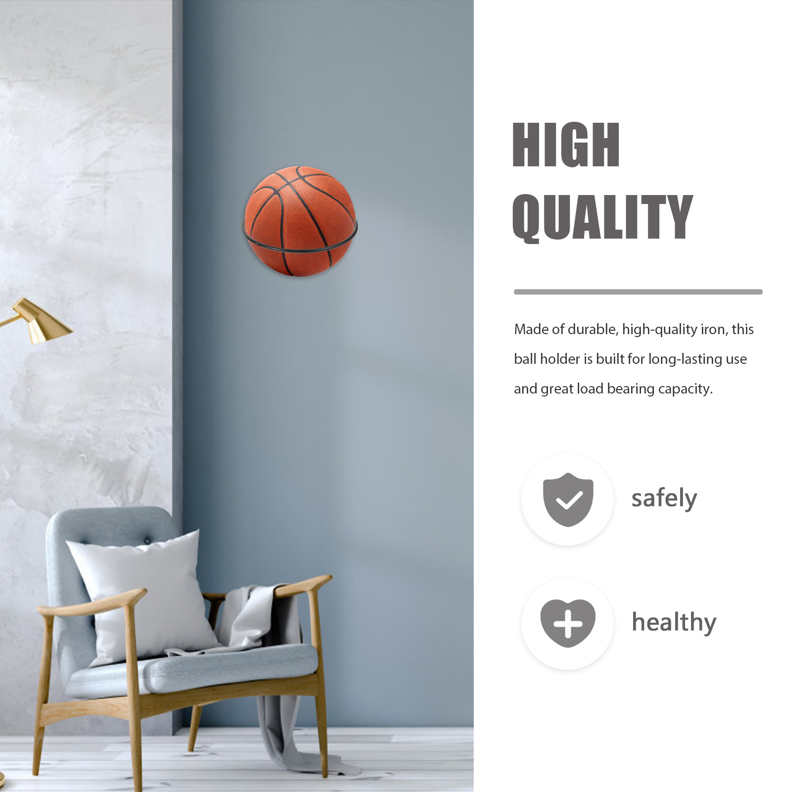 5Pcs Sturdy Iron Wall Ball Rac - огляд і ціна Sports Equipment Organizer